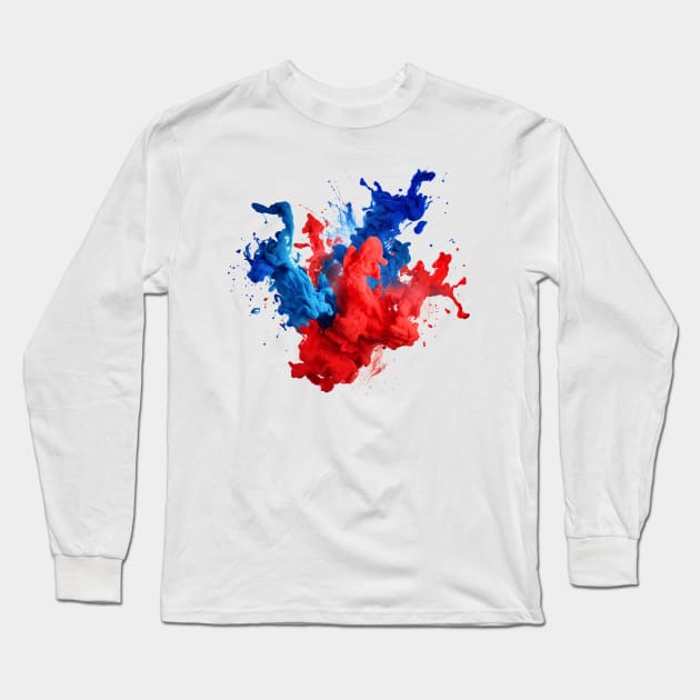 Red or Blue Long Sleeve T-Shirt by Teravitha